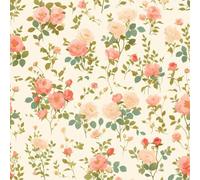 Removable Peel and Stick Wallpaper Rose Flower Red 17.3"x78.7" Painted Vintage for Bedroom Bathroom Easy Peel Off Stick on Wallpaper Contact Paper Renter Friendly Wall Paper