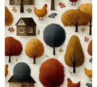 Removable Peel and Stick Wallpaper Wooden House Big Tree 17.3"x78.7" Painting Pastoral for Bedroom Bathroom Easy Peel Off Stick on Wallpaper Contact Paper Renter Friendly Wall Paper