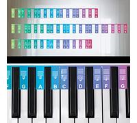 Removable Piano Keyboard Note Labels for Beginners Learning Piano Colorful Gradient 88-Key No Need Stickers & Reusable Piano Notes Guide