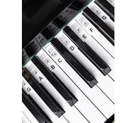 Removable Piano Keyboard Stickers for Beginners, Reusable Silicone Piano Key Labels for 88-Key Standard Full-Size Keyboards - No Residue, Easy Learning for Kids & Adults(Classic black)