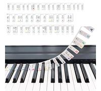 Removable Piano Keyboard Stickers for Beginners, Reusable Washable Silicone Piano Key Labels for 88-Key Full-Size Keyboards -Easy Learning for Kids & Adults (Color)