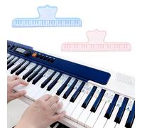 Removable Piano Keyboard Stickers, Reusable Silicone Piano Key Stickers for 61-Key Standard Keyboard, Easy to Apply and Remove, Note Labels for Learning