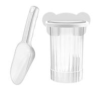 Removable Plastic Ice Scoop with Holder for Freezer Bucket, Kitchen Ice Cube Scoop, Multipurpose Plastic Scooper Shovel for Countertop Pet Food Flour Grains (White)