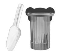 Removable Plastic Ice Scoop with Holder for Freezer Bucket, Kitchen Ice Cube Scoop, Multipurpose Plastic Scooper Shovel for Countertop Pet Food Flour Grains (White and Gray)