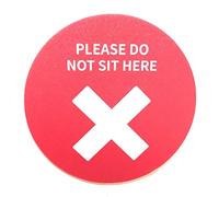Removable 'Please Do Not Sit Here' Large Red Sign Sticker - Self Adhesive Heavy Duty Vinyl - White X on Red Background 22x22cm