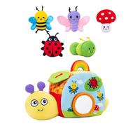 Removable Plush Piece Toy Set with Snail Storage Body, Soft Sensory Activity Toy for Babies, Indoor Play, Nursery Use, and Travel Time Baby Plush Play Set Organizer Soft Grasping Travel Sensory Pieces