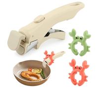 Removable Pot Handle Bakelite, Universal Replacement Pan Handle for Pots and Pans, Fits All Cookware, Includes 2pcs Rack, Durable & Heat-Resistant(COLOR:Cream White)