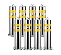 Removable Safety Bollard with Reflective Strips for Traffic Control and Parking Barrier