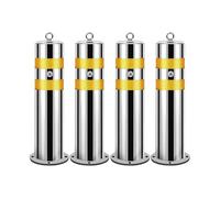 Removable Safety Bollard with Reflective Strips for Traffic Control and Parking Barrier