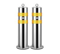 Removable Safety Bollard with Reflective Strips for Traffic Control and Parking Barrier