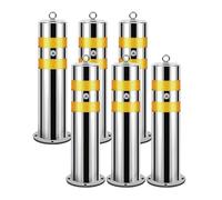 Removable Safety Bollard with Reflective Strips for Traffic Control and Parking Barrier