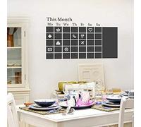 Removable Self-Adhesive Wall Stickers Chalkboard Calendar Mural Art Decals Vinyl Home Decoration DIY Living Bedroom Décor Wallpaper Kids Room Gift 130x76 cm, Multi-Colour