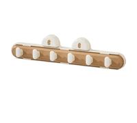 Removable Shower Hooks - Coat Stand with Suction Cup for Bathroom, Sliding Wardrobe with 6 Hooks | Wall Shelf, Drill-free Sliding Hook System to Save Space in the Cupboard