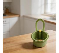 Removable Sink Strainer with Snap Button for Kitchen For Tap Wall Mount Drain Basket Made of Silicone for Food Straining and Produce Wash (Green one)