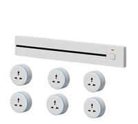 Removable Slide Electrical Outlet Track 8000W Waterproof Kitchen Power Sockets Wall Mounted Aluminum Alloy Track for Convenient Portable Charging