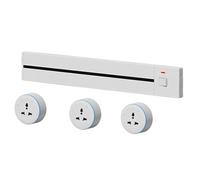 Removable Slide Track Socket Wall Mounted Kitchen Power Outlet 8000W Aluminum Alloy Waterproof & Portable Electrical Socket for Home & Office Use