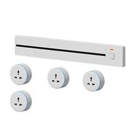 Removable Slide Track Socket Waterproof Kitchen Power Outlet Wall Mounted Aluminum Alloy Sockets 8000W Electrical Track for Home Portable Socket Solution