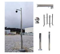 Removable Solar Camera Mounting Bracket - Stainless Steel Pole Support for Dome Bullet & Disc Cameras 2-3 Sections 5m Height Weatherproof Surveillance Solution
