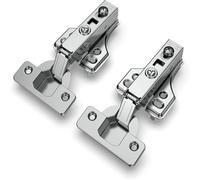 Removable Stainless Hidden Steel Hinges 3D Adjustment Overlay Soft Close Kitchen Cabinet Satin Nickel 10Pcs