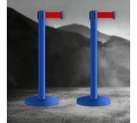 Removable Stainless Steel Ber Post, 2M/6.5FT, for Crowd Control & Queue ment in Public Spaces, Hotels, Airports, Ban - Blue