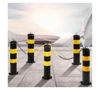 Removable Steel Parking Barrier Post - 5 Pack 39.3" Height Safety Bollards with Lock & Free Anchor Bolts for Traffic Control & Secure Parking Solutions