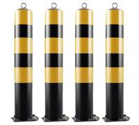 Removable Steel Parking Bollards - 2/4/6 Pack, Reflective Safe Posts for Traffic Control, Bolt Down Design, Yellow Color for High Visibili in Restricted Areas