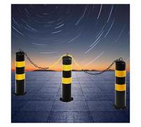 Removable Steel Parking Bollards 22/30/40” Height 3 Pack with Lock & Anchor Bolts for Traffic Control Durable Safety Posts for Driveway & Road Use