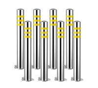 Removable Steel Safe Bolds8 PCS Yellow 75cm/29.5in Bolt Down Parking Posts for Driveways & Traffic ControlStainless Steel Securi Bers