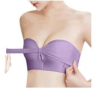 Removable Strap Bra, Womens Adjustable Bandage Lift Bra, No Steel Everyday Crisscross Buckle Strapless Bras, Air Cushion Invisible Underwear, WirePush Up Bralette for Women