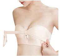 Removable Strap Bra, Womens Adjustable Bandage Lift Bra, No Steel Everyday Crisscross Buckle Strapless Bras, Air Cushion Invisible Underwear, WirePush Up Bralette for Women