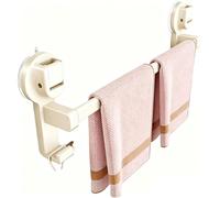 Removable Suction Cup Towel Bar - No Drill Space-saving Bathroom Rack, Double Rod Holder For Easy Installation, Durable Organizer For Towels And Accessories White1rod L27.6in/70cm