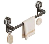 Removable Suction Cup Towel Bar - No Drill Space-saving Bathroom Rack, Double Rod Holder For Easy Installation, Durable Organizer For Towels And Accessories Gray1rod L27.6in/70cm