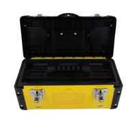 Removable Tray Tool Storage Box with Lockable Closure for Organized and Portable Tool Keeping of Various Sizes (14inch)