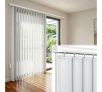 Removable Vertical Blinds for Sliding Glass Doors Semi-Sheer Fabric Window Blind for Patio Door, UV protection Privacy Panel Track Shades for Bedroom Office(Grey)