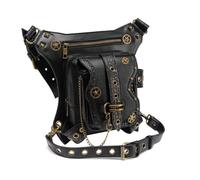 Removable Waist Packs Women Leather Pu Adjustable Belt Bag Waist Pack Wallet Punk Grommet Gears Multiple Pocket