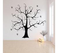 Removable Wall Decals,Big Tree,Butterfly Wishing Tree,PVC Wall Stickers,Peel and Stick Wall Decoration for Bedroom Living Room,120x120cm