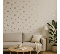 Removable Wall Decals for Kids Room Decoration +"Dots, Polka"+"Stars"+"Cloud"+"Heart"+Stickers+"Easy to Peel Easy to Stick" + Metallic Vinyl Decor by BUGYBAGY (Silver Dots 268pcs, Mix)