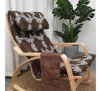 Removable Washable Cush Cover for Poang Chair Multicolored Replacement Seat Pad Slish Sofa Chair Cush Coffee Leaf Design for Home Décor