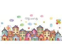 Removable Waterproof PVC Wall Stickers for Kitchen Bathroom Living Room Bedroom, Self-Adhesive Oil-Proof Decorative Decals with Seascape Cartoon Floral Patterns,Strong and Long-Lasting