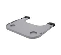 Removable Wheelchair Tray Table Accessory with 2 Cup Holders and 4 Hooks, 0.59in Stopper, Fits Wheelchair Arms of 19.5-20.5in, for Adult Elderly Eating Reading Sturdy (Gray)