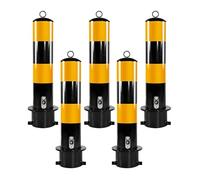 Removable Yellow Parking Bollard Post Safety Locking Bollards for Driveways Garage & Parking Lots Set of 5 Durable Traffic Safety Posts