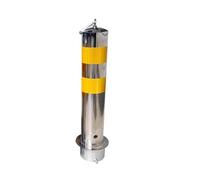 Removable Yellow Steel Bollard with Embedment Sleeve - High-Visibility Safety Post for Garage, Parking Lot, and Traffic-Sensitive Area Security(9 * 0.06in)