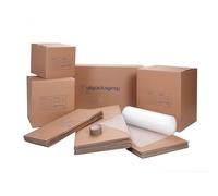 Removal Boxes House Moving Kit - with Bubble Wrap Roll and Buff Tape (Mini Saver Pack -13 Boxes)