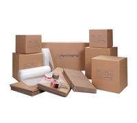 Removal Boxes House Moving Kit - with Bubble Wrap Roll, Buff Tape, Tape Dispenser Gun (Starter Pack - 26 Boxes)