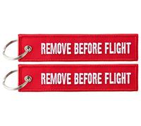 REMOVE BEFORE FLIGHT Keyring Keychain 2X