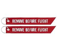REMOVE BEFORE FLIGHT Keyring Keychain Zip Puller 2X