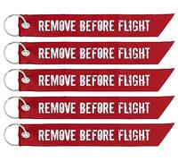 REMOVE BEFORE FLIGHT Keyring Keychain Zip Puller 5X