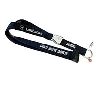 REMOVE BEFORE FLIGHT Lufthansa Lanyard with Seat Belt Buckle, blue, 25 mm breites Band; ca. 43 cm Länge