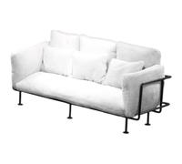 Removeable Velveted Furniture Couch Set With Metal Frame For European Theme Doll House Living Room Display Accessory Model Furniture Sofa Set