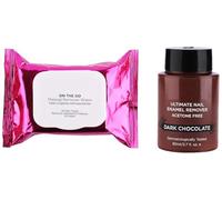 Remover Wipes (30 Wipes, 150mm x 200mm) & Ultimate Nail Enamel Remover - Dark Chocolate, 80ml | Makeup & Nail Polish Remover Combo | Skin & Nail Friendly | Travel Essentials